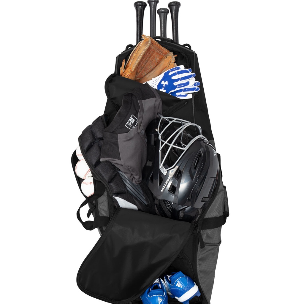 Baseball Equipment Bag With Wheels. Catchers Bag With Rollers . Baseball Bag